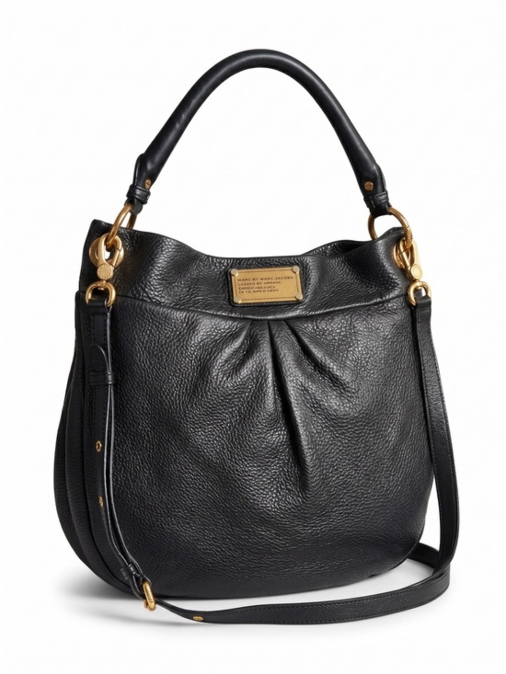 Marc by Marc Jacobs Classic Q Hillier Hobo Black Leather Shoulder Crossbody